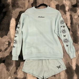 Hollister matching embroidered loungewear set
